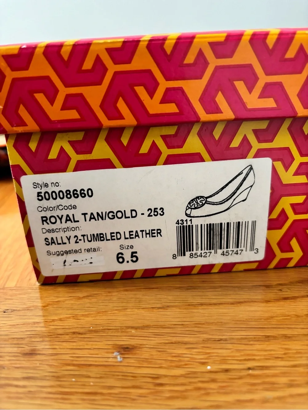 Tory Burch Tortoiseshell Reva Ballet Flats with Gold Logo